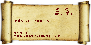 Sebesi Henrik névjegykártya